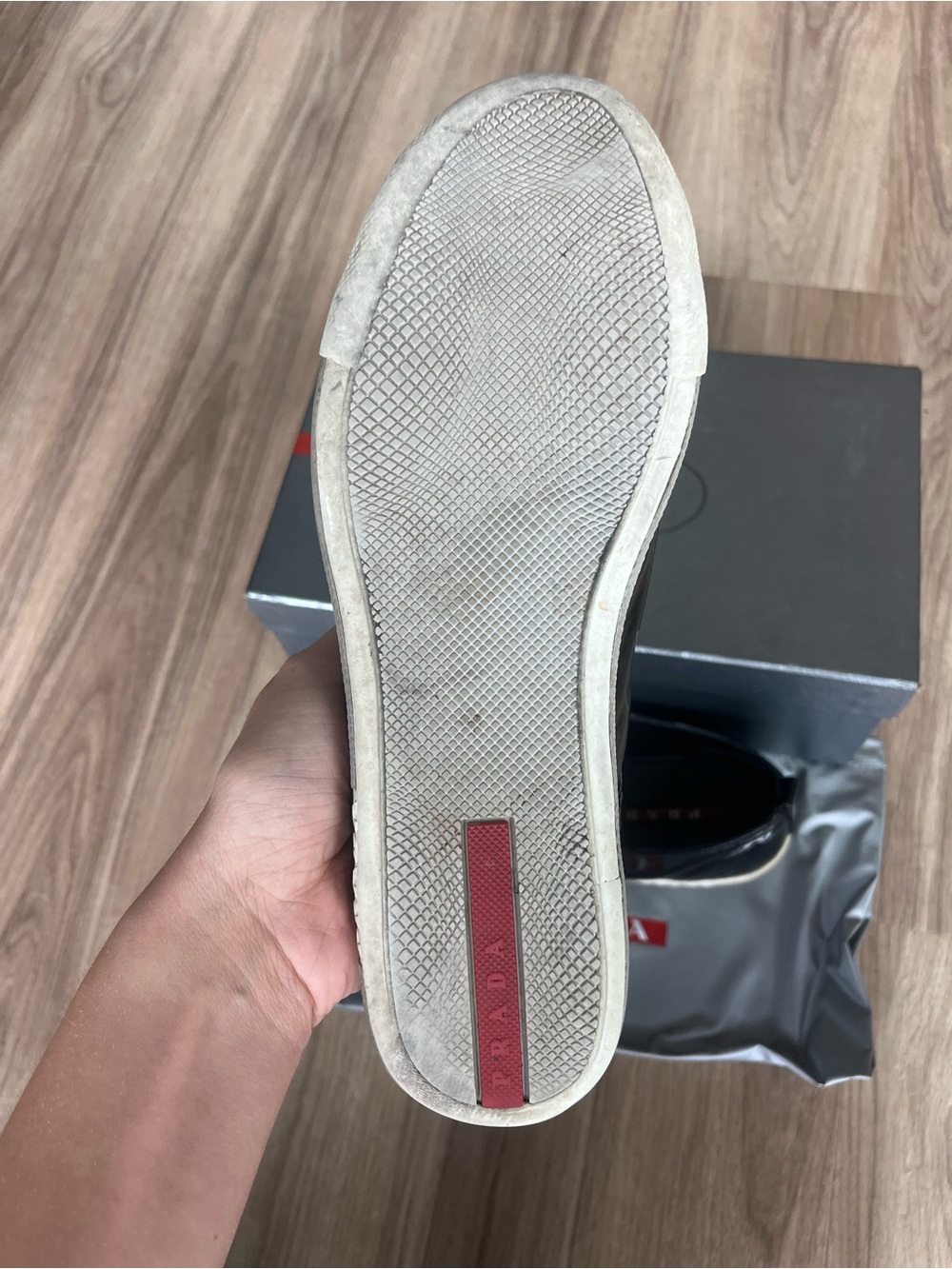 Prada women’s Patent Leather Low-Top Sneakers - Picture 3 of 5